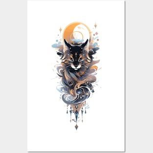 A wild cat and zodiac stars Posters and Art